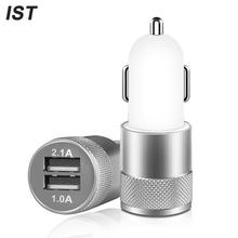 Car Charger IST Universal Mini Dual USB Charger For iPhone 6s 6 Plus 5 5s 7 Car Phone Charger For iPhone 5 USB Adapter LED Light