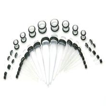 Ear Taper and Plug Stretcher Piercing Jewelry Expander Body Gauge Kit 10 solid colors new 36pcs/set pack lot  14g-00g  9size