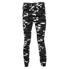 Black/White Combat Print Stretchable Joggers For Men