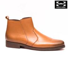 Caliber Shoes Leather Tan Brown Side Chain Lifestyle Boots For Men - ( L 477 )