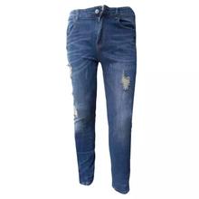 Light Blue Stretchable Grunge Denim For Men