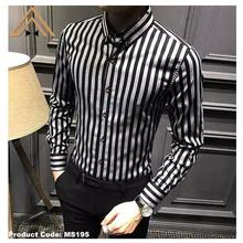 Hifashion- Men's Slim Long Sleeve Button Collar Casual Shirt-Black