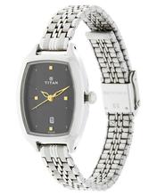 Titan Black Dial Analog With Date Stainless Steel Strap Watch For Women