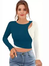 Long Sleeve Casual Crop Top T-Shirt for Women