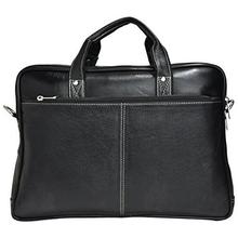 Vilasa Men's Genuine Leather Laptop Bag - Black Color