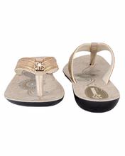 Shikhar Women's Stone Slip Yellow Sandal With Golden Strap