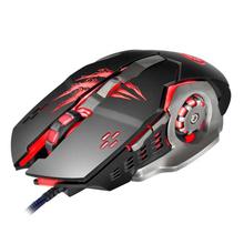 Apedra A8 Wired 6 Button Gaming Mouse-Red/Black