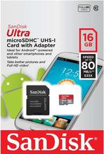 SanDisk Ultra 16 GB microSDHC UHS-I Card with Adapter