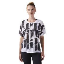 Reebok White/Black Oversized Studio T-Shirt For Women - CD3775