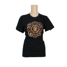 Round Neck Mandala Printed 100% Cotton T-Shirt For Women- Blue - 03