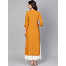 Libas Women Mustard Yellow Solid Straight Kurta