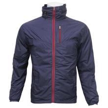 Dark Blue Taffeta Solid Windcheater For Men