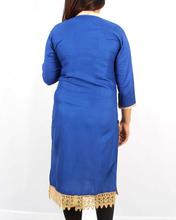 Saavya Design'S Women Embroidered Blue Kurti