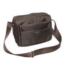 Brown Solid Zippered Shoulder Bag For Men