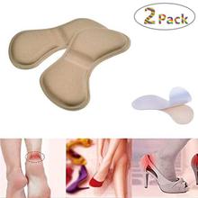 2 Pair Women High Heel Cushion Heel Grips Liner Foot Health Care Insoles- Skin Color
