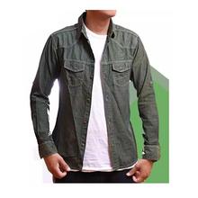 Green Soft Denim Men's Shirt