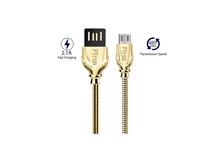 PTron Falcon Pro 2.1A USB To Micro USB Data Cable For Android Smartphones (Gold)