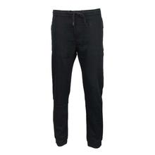 Black Cotton Solid Joggers For Men