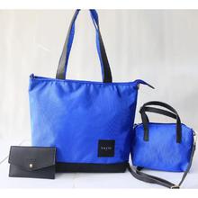 Yavie Blue/Navy Tote Combo with Sidebag and Purse 3 in 1 Offer-9030