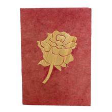 Red Rose Designed Lokta Paper Notebook