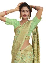 Stylee Lifestyle Green Banarasi Silk Jacquard Saree - 2285