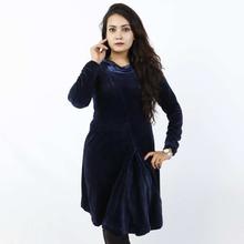 Navy Blue Velvet Dress For Women