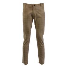 Slim Fit Check Chinos Pant For Men-Brown