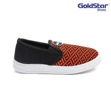 Goldstar Black/Orange Casual Slip On Shoes For Kids (Boys) - GSK 201