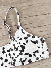 Dalmatian Print Scoop Neck Top With Panty Bikini