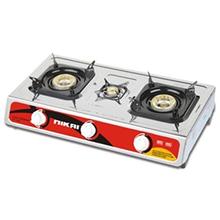 Nikai Triple Burner Gas Stove with Stainless steel Body