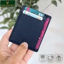 WildHorn Nepal® RFID Protected Old River 100% Genuine Leather Credit Card Holder (Blue Safiano)