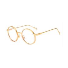 Gold Clear Lens Retro Steampunk Style Round Sunglasses For Women With Mirror Lens