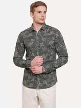 Being Human Olive Printed Casual Shirt For Men - BHMLS7550