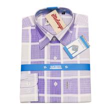 Mens Formal Check Shirt - Purple /White