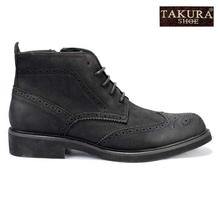 Black Brogue Derby Casual Leather Half Boots For Men(SE95053)