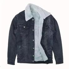 Denim Jeans fur Jacket for men - Dark Blue