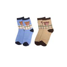 Combo Of 2 Pair Printed Socks For Kids -Grey/White