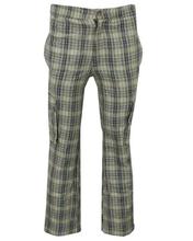 Beige/Navy Checkered Causal Pants For Men - MTR3064