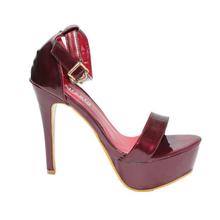 Shiny Ankle Strap Heel Shoes For Women