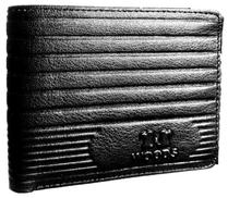 Black Pure Leather Bi-Fold Wallet For Men