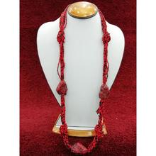 Red Knotted Long Necklace