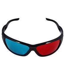 Red/Blue 3D Vision Black Frame Plastic Glasses