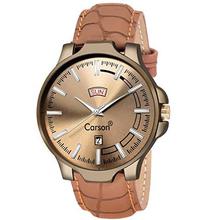 CARSON Date and Day Analogue Brown Dial Men's Wrist Watch