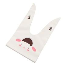 20PCS/LOT Cute Bunny Cookies Bag Rabbit Ear Plastic Candy Gift Bag Box