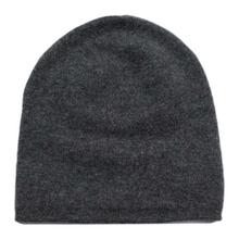 Dark Grey Solid 100% Cashmere Cap