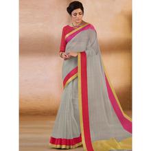 Stylee Lifestyle Grey Organza Woven Saree - 1888