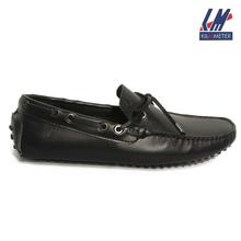 KILOMETER Black Slip On Sider Loafers For Men