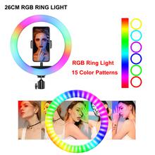 Brand New Multicolor LED 33cm ring light with tripod stand and mobile holder