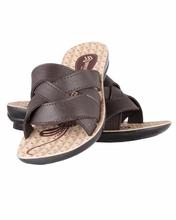 Shikhar Men's Brown Slip On Sandals