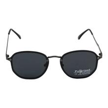 Black Framed Polarized Round Sunglasses For Men